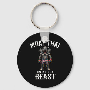 Funny Muay Thai Elephant - Kickboxing And Elephant Key Ring