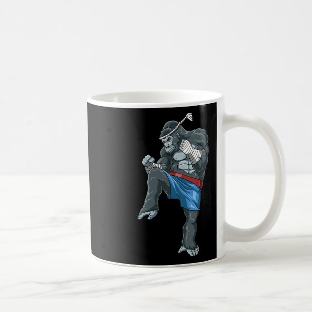 Funny Muay Thai Gorilla - Thai Boxing  Coffee Mug (Right)