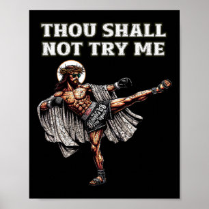 Funny Muay Thai Lord Jesus Thai Boxing Kickboxing  Poster