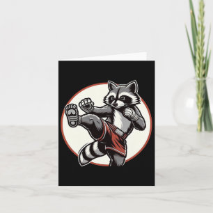 Funny Muay Thai Racoon Thai Boxing Martial Arts  Card