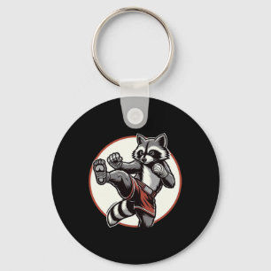 Funny Muay Thai Racoon Thai Boxing Martial Arts  Key Ring