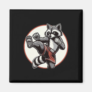 Funny Muay Thai Racoon Thai Boxing Martial Arts Magnet