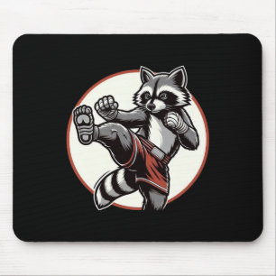 Funny Muay Thai Racoon Thai Boxing Martial Arts Mouse Pad