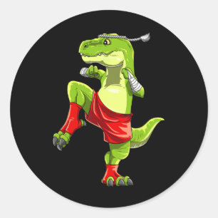 Funny Muay Thai T-rex - Thai Boxing  Classic Round Sticker