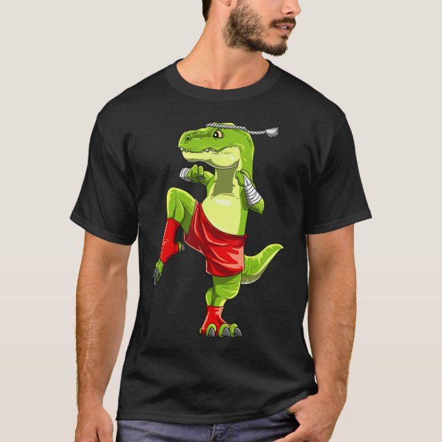 Funny Muay Thai T-rex - Thai Boxing  T-Shirt (Front)