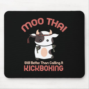Funny Muay Thai T Shirt - Kickboxing Shirt Long Sl Mouse Pad