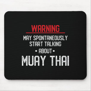 Funny Muay Thai Warning - Nak Muay, Kickboxing Gif Mouse Pad