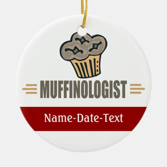 Funny Muffin Ceramic Tree Decoration (Front)