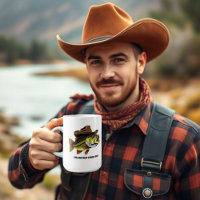 Funny Mug Bass Fish with a Cowboy Hat
