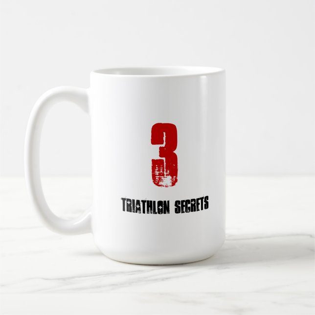 Funny Mug for Triathlete - 3 Triathlon Secrets (Left)