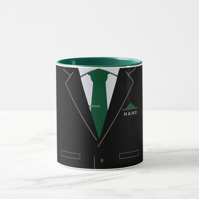Funny Mug Gift Custom Name Business Black Suit (Center)