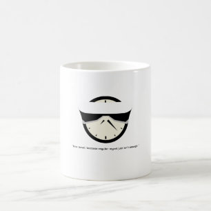 funny mugs about time travel, coffee humor