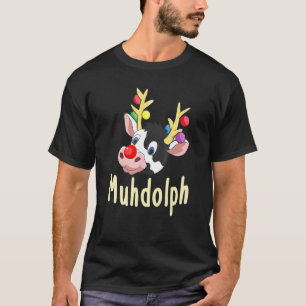 Funny Muhdolph Christmas Cows Farmer Reindeer 1 T-Shirt