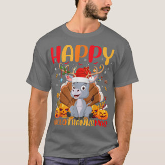 Funny Mule Animal Lover Happy Mule HelloThanksMas  T-Shirt