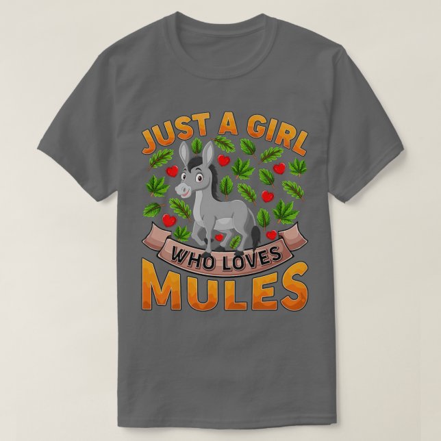 Funny Mule Animal Lover Just A Girl Who Loves Mule T-Shirt (Design Front)