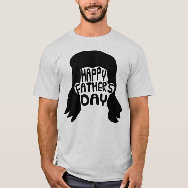 Funny Mullet Happy Father's Day T-Shirt (Front)