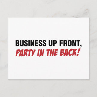 Funny Mullet Qoute, Business and Party Invitation Postcard