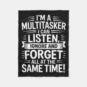 Funny Multitasker Quote Humourous Sarcastic Adults Fleece Blanket