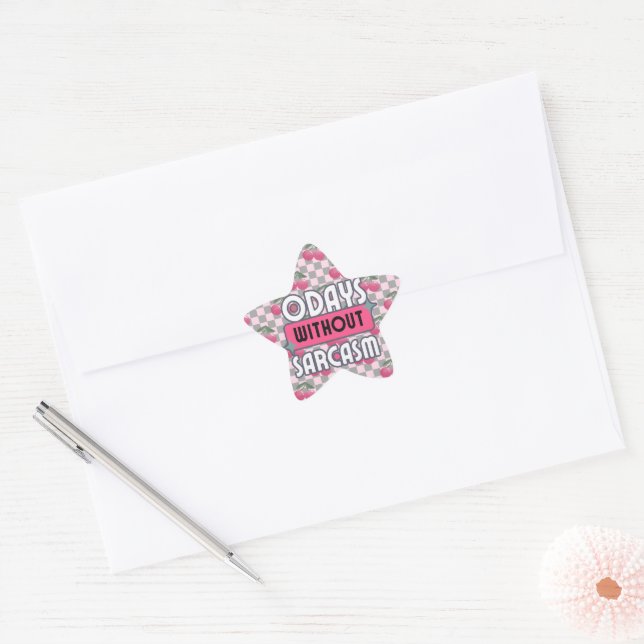 Funny Mum 0 Days without Sarcasm  Star Sticker (Envelope)