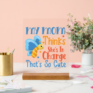 Funny Mum baby nursery word art Acrylic Sign