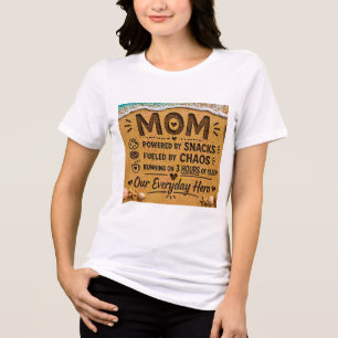 Funny Mum Beach Design – Powered by Snacks Fuelled Tri-Blend Shirt