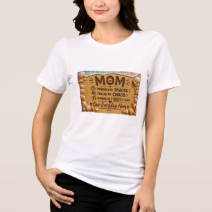 Funny Mum Beach Design – Powered by Snacks Fuelled Tri-Blend Shirt