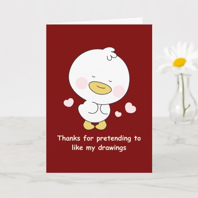 Funny Mum Card With Cute Duck  (Small Plant)