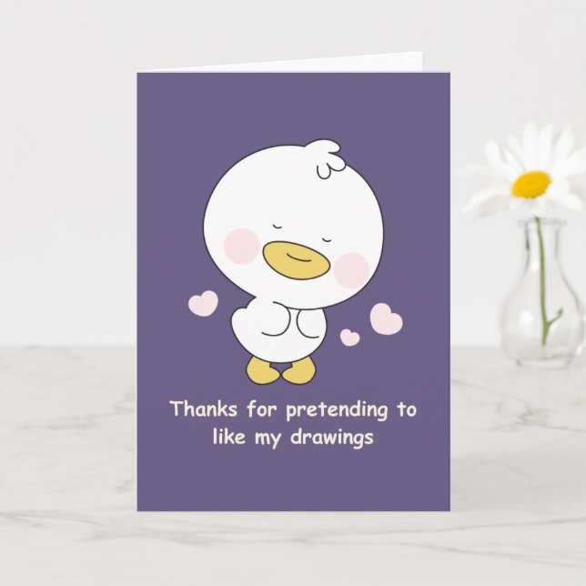 Funny Mum Card With Cute Duck  (Small Plant)