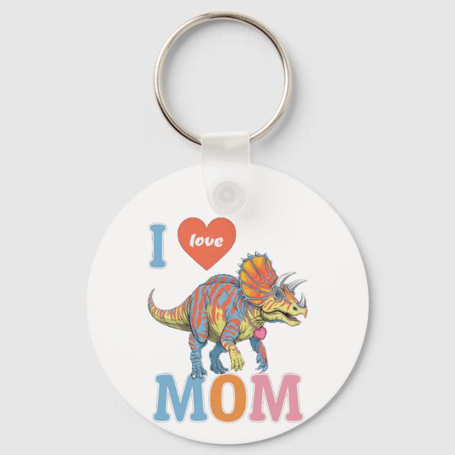 Funny Mum Ceratopsian Key Ring (Front)