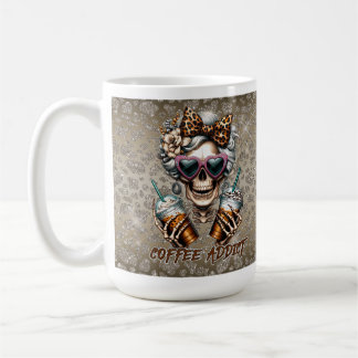 Funny Mum Coffee Addict Skull Skeleton Mug