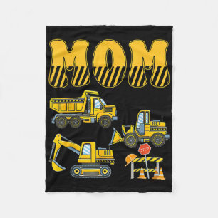 Funny Mum Dad Construction Excavator Kids Boy Fami Fleece Blanket