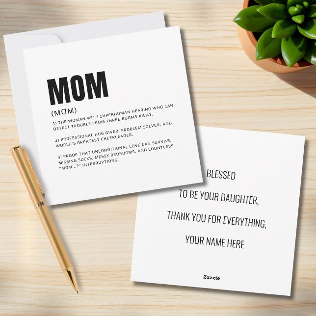 Funny Mum Definition Greeting Holiday Card (Creator Uploaded)