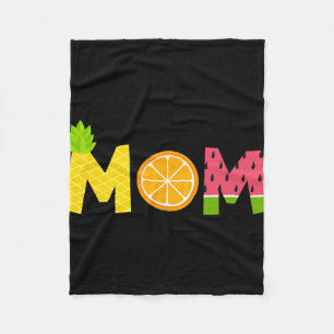 Funny Mum Fruitarian Lover Summer Mummy Fruit Slic Fleece Blanket