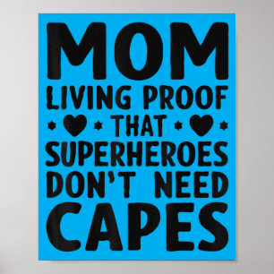 Funny Mum Hero Mothers Day Quote Cute Mum Birthday Poster