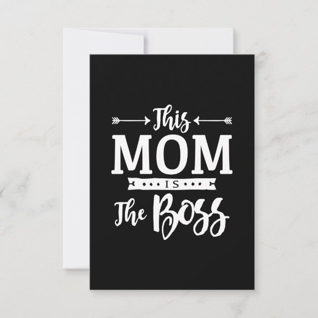 Funny Mum Is Boss Mothers Day Card (Front)
