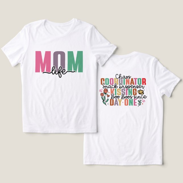 Funny Mum Life/Chaos Coordinator Tri-Blend Shirt (Design Front & Back)