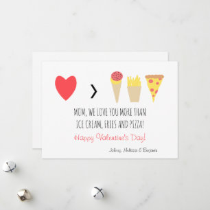 Funny Mum Love You More Red Heart Valentine's Day Holiday Card