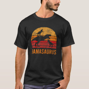Funny Mum Mama Dinosaur 2 Two kids Mamasaurus Wife T-Shirt