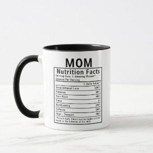Funny Mum Nutrition Facts Mothers Day Gift Mug
