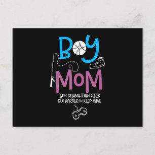 Funny Mum of Boys Proud Mum Good Mothers Day Holiday Postcard