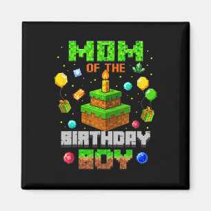 Funny Mum Of The Birthday Boy Party Video Gamer Pi Magnet