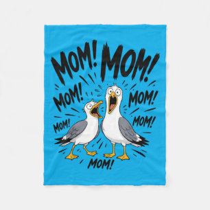 Funny Mum Seagull Mothers Day Humour Mama Bird Fleece Blanket
