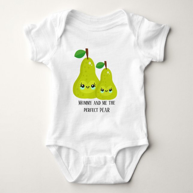 funny Mummy baby perfect pear Bodysuit (Front)