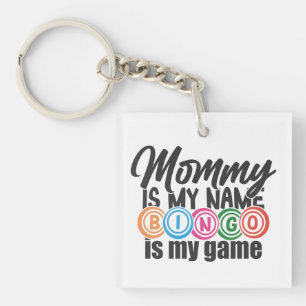 Funny Mummy Bingo word art  Key Ring