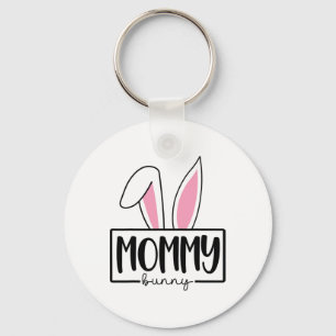 Funny Mummy Bunny Happy Easter Family Matching Key Ring