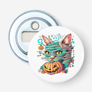 Funny Mummy Cat Halloween Bottle Opener