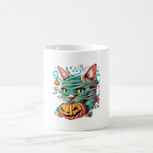 Funny Mummy Cat Halloween Coffee Mug