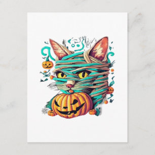 Funny Mummy Cat Halloween Enclosure Card