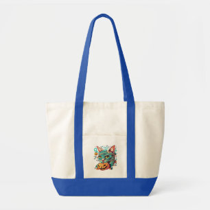 Funny Mummy Cat Halloween Tote Bag