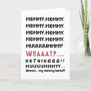 Funny Mummy Modern Typography Mother's Day Card